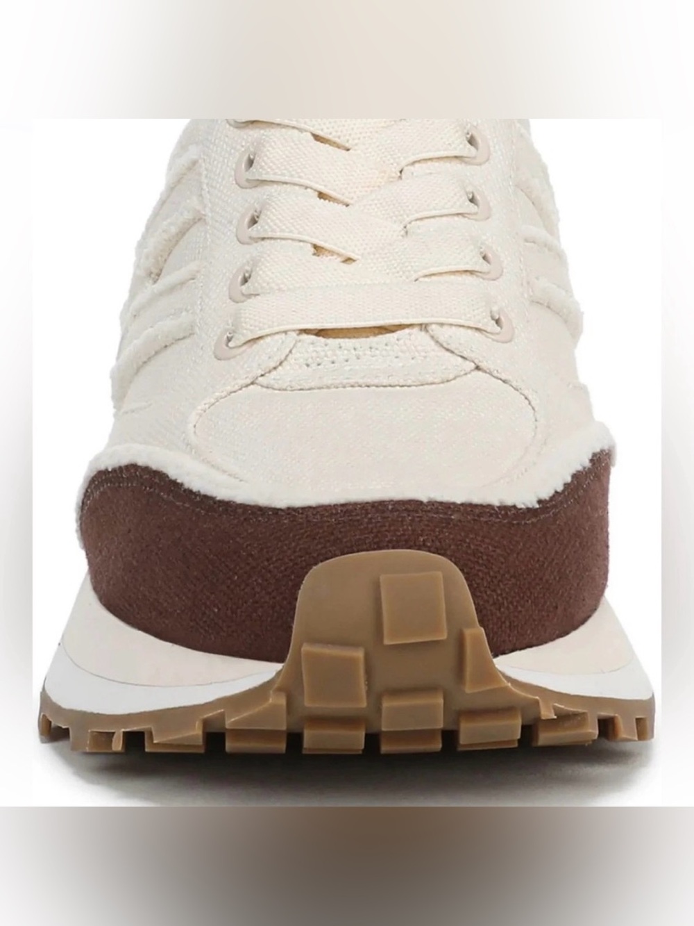 NWT Veronica Beard Valentina Size 8.5 Chocolate & Parchment Canvas Sneaker - Picture 2 of 16